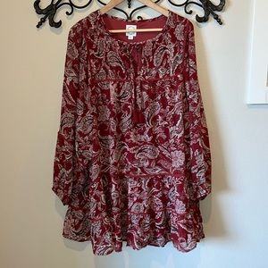 BLUE RAIN PAISLEY PRINTED DRESS SIZE LARGE